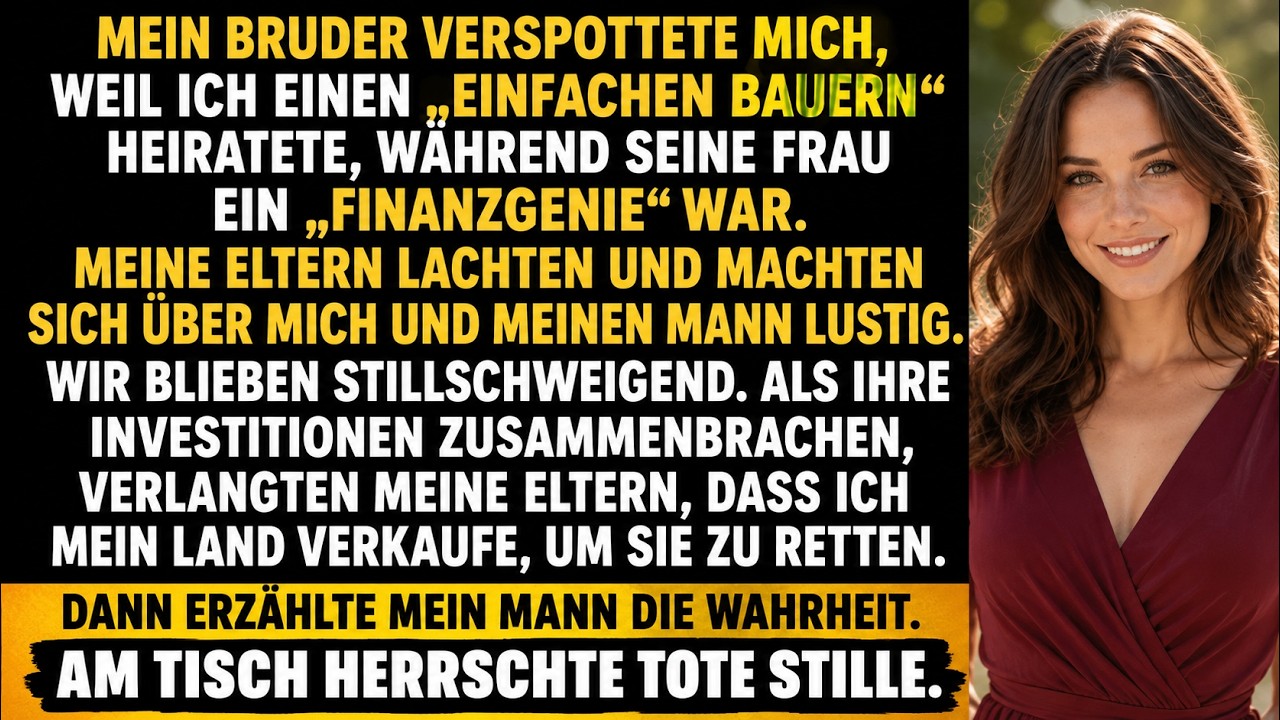 Mein Bruder erhob sein Champagnerglas und lachte laut: „Auf Rebecca, die den einfachen Bauern geheiratet hat!" Meine Eltern brachen in Gelächter aus, während seine Frau kalt an ihrem...