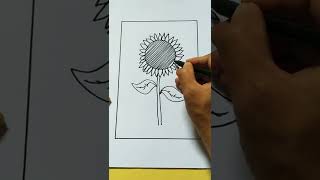 Cara sketsa gambar bunga matahari. Mudah dan sederhana. #drawing #art #flowers #shorts #shortvideo