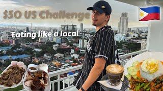 A foreigner eating like a filipino in the Philippines