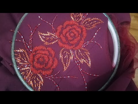 Video Đính kết hạt cườm / hoa hồng khô 36 - youtube