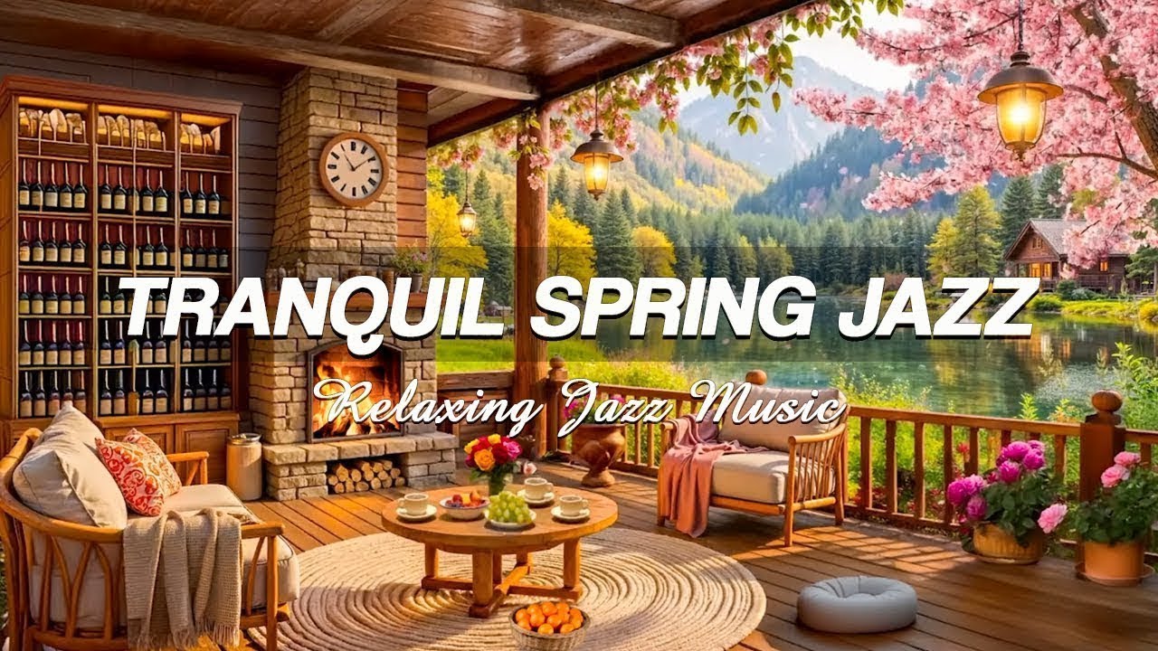 Positive Spring Jazz 🌺 Soft Jazz Instrumental at Cozy Coffee Shop ...