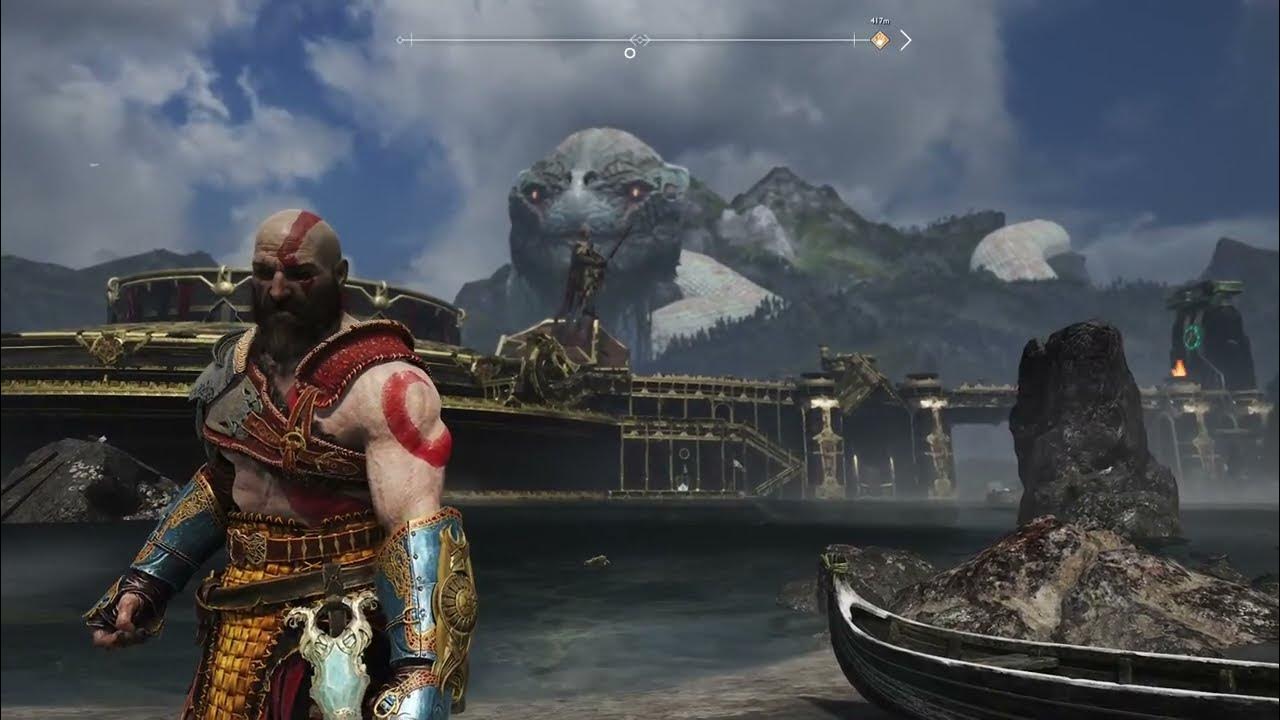 God of War 4 chutes de pierre ruines des anciens mode défi Let