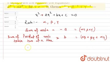 If `alpha, beta, gamma` are the roots of the equation `x^(3) + ax^(2) + bx + c = 0, "then"