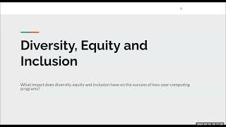 Diversity, Equity and Inclusion in TwoYear Computing Programs