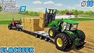 Transportation straw bales, mulching, new VICON EXTRA mowers | Elmcreek | FS 22 | Timelapse #16