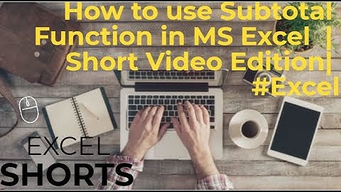 How to use Subtotal Function in MS Excel  | Short Video Edition| #Excel