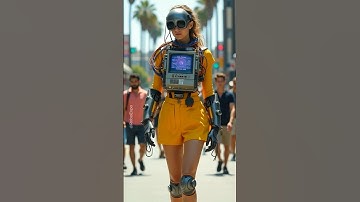 A walk in the center of the city  #robot #cyborg #aivideo
