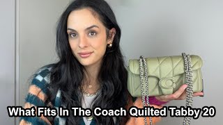 What Fits In Coach Quilted Tabby 20 | elle be |