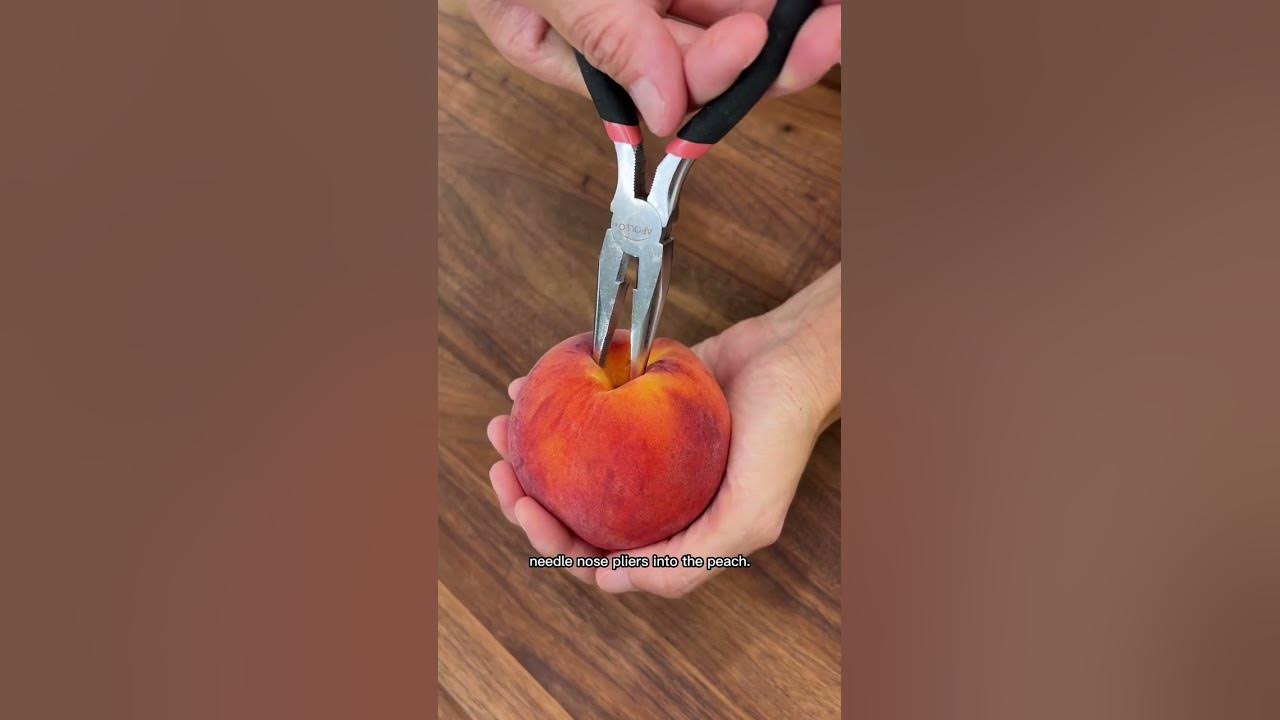 How to Easily Remove the Pit of a Peach with Pliers!