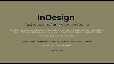 GRA220 -- InDesign: Text wrapping/Ignore text wrapping