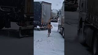 First Time He Saw Snow Panot Trucker