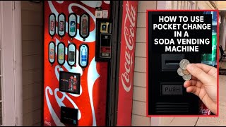 How Buy Soft Drink SODA out of Vending Machine Using Change COINS Pepsi Coke Coca-Cola United States