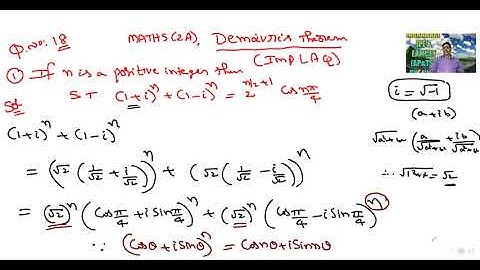 MATHS 2A DEMOIVRE