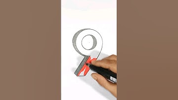 How to draw number 9 in 3D || Drawing 3d number 9 #3d #art #drawing