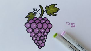 تعليم رسم عنب للأطفال 😁🍇 | How to draw a Grape | Üzüm nasıl çizilir
