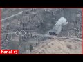 Drone strikes a truck and soldiers carrying aid to Russian invaders