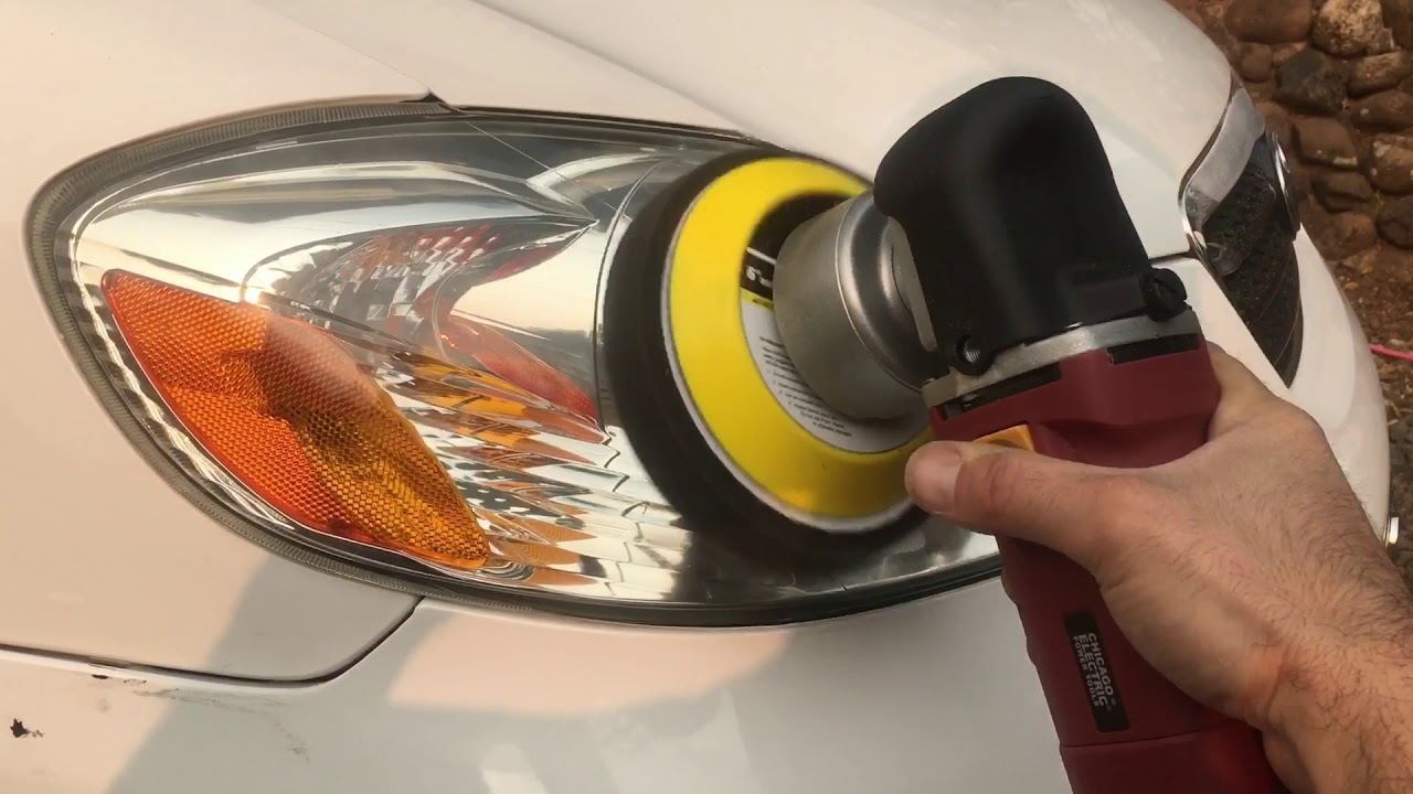 Fast, Amazing Results on Headlight restoration with Harbor Freight