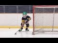 On ice practice 7 years old hockey kid