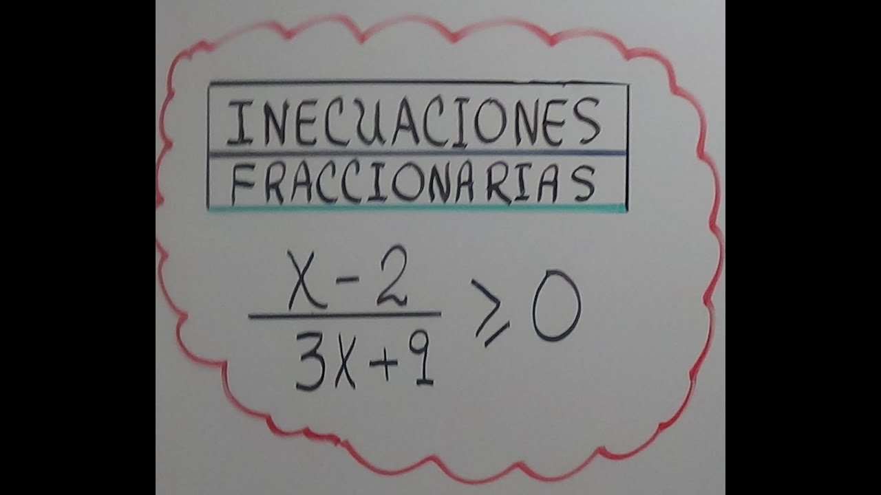 INECUACIONES FRACCIONARIAS . EJERCICIO (1 DE 5 ).