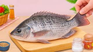 Easy 5-Min Tiny Cooking 🐟 Delicious Crispy Fried Fish in Spicy and Sour Sauce | Petite Cooking screenshot 5