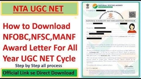 How to Download E-certificate/Award letter for OBC,SC,MINORITY 2021 #nfsc#nfobc#manf#ugc#RRR#ugcnet