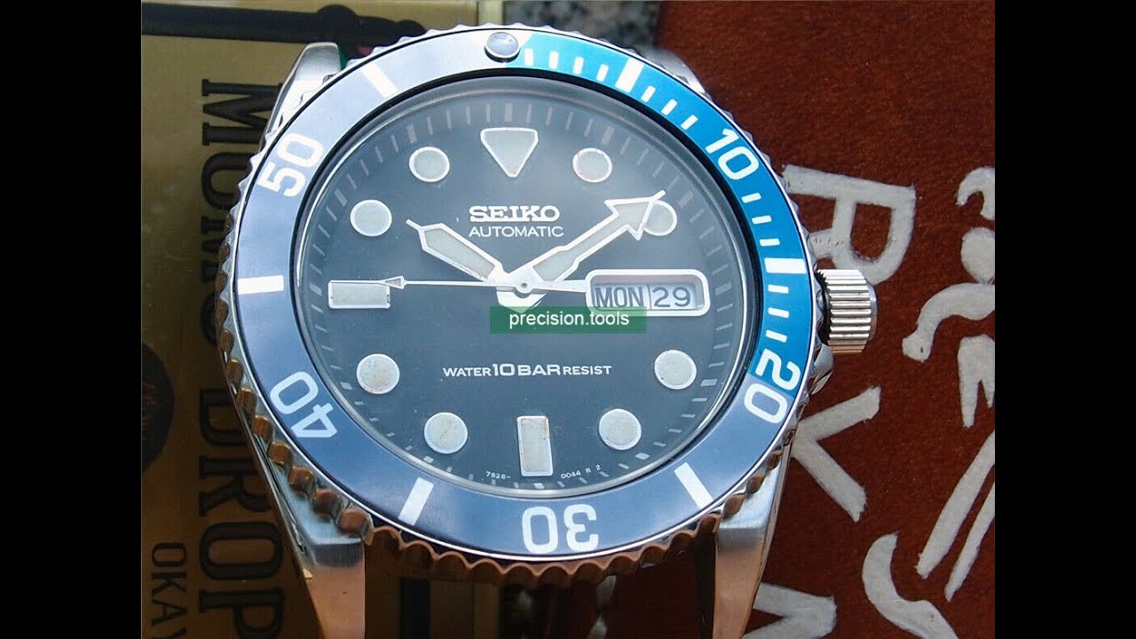 How to replace a Pepsi colour GMT insert bezel for Seiko 6309-7040 watches  - YouTube