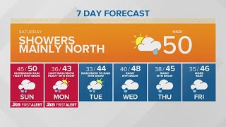 Showers mainly north Saturday | KING 5 Weather