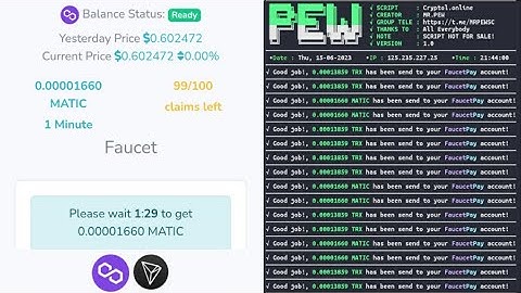 Script Website Cryptol Auto Claim MATIC + TRX To Wallet FaucetPay Instantly | By MR.PEW