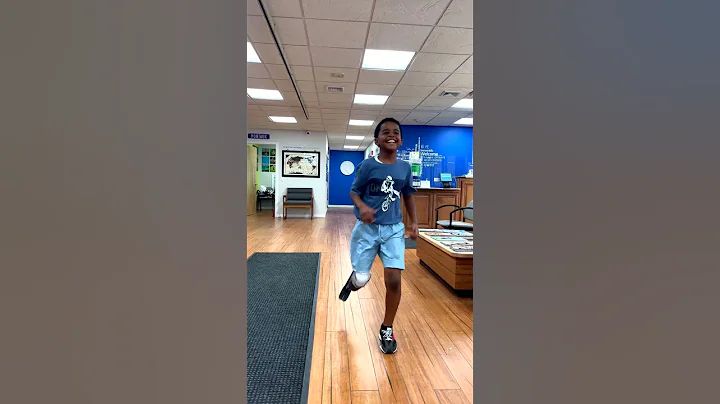 9-year-old Amputee gets his first running blade prosthetic