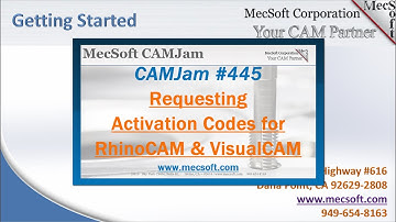 Requesting Activation Codes for RhinoCAM & VisualCAM