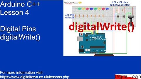 #92 Arduino C++ - Lesson 4 Controlling digital pins with digitalWrite()