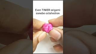 making an even tinier origami sonobe octahedron🔷#origami #modularorigami #papercraft