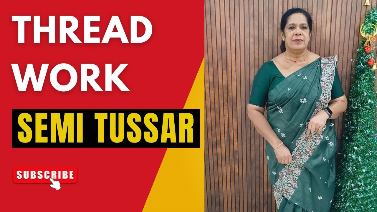 F1068 | Threadwork Semi Tussar Saree | 5 Elegant Colors | New Collection | Fiyon Sarees Online