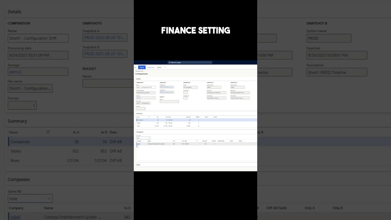 How ConfigCompare Caught a Critical Financial Change in D365 F&O 💡