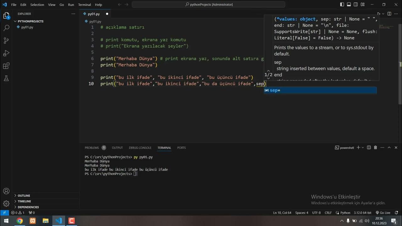 PT - Python 01 - Print Komutu - YouTube