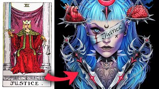 Redrawing Tarot Card - Justice