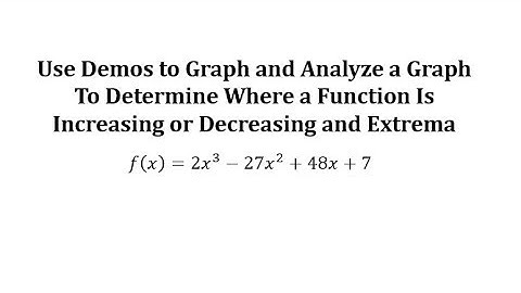 Analyze a Graph Using Desmos to Determine Key Components of a Cubic (Incr / Decr / Extrema)