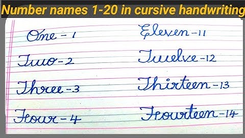 Number names from 1 to 20 in cursive handwriting | Handwriting practice | Micro Learning