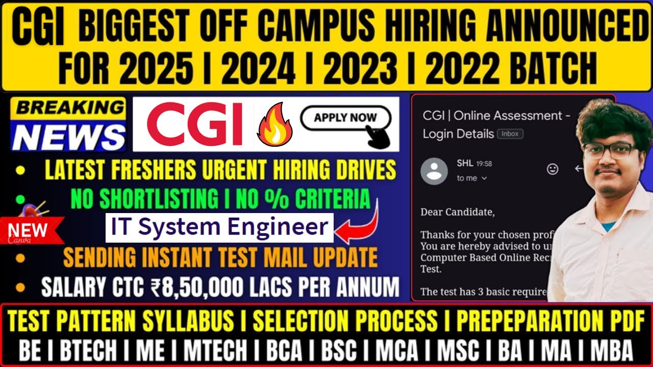 🔥Finally CGI Biggest OFF Campus Direct Test New Hiring Announced For ...