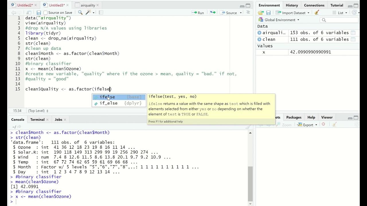 Introduction to Data Analysis and Cleaning in RStudio R Air Quality