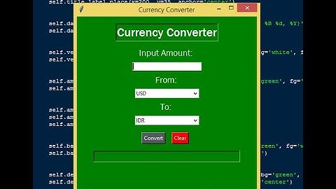 Simple Currency Convert using Tkinter in Python