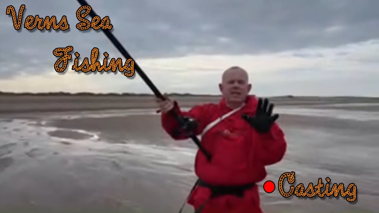 VERNS SEA FISHING PRACTICING SURF CASTING USING THE OFF THE GROUND
