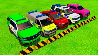 DACIA, VOLSKWAGEN, AUDI POPLICE CARS and MERCEDES, FORD AMBULANCE EMERGENCY TRANSPORT ! BeamNG.drive