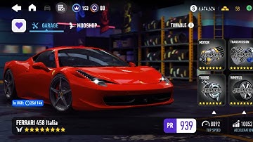 NEED FOR SPEED NO LIMITS ☆《 FERRARI 458 ITALIA 》☆《 UPGRADING PART 3 》☆《 6 NEW PARTS 》