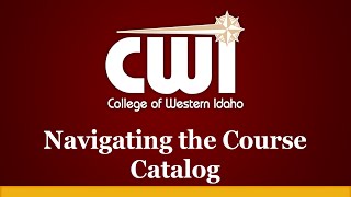 Student Planning - Navigating the course catalog