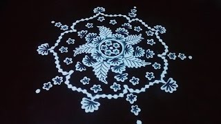 Unique Rangoli Design Using Buds and Fingers