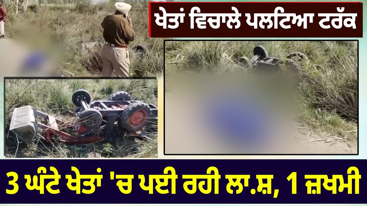 ਖੇਤਾਂ ਵਿਚਾਲੇ ਪਲਟਿਆ ਟਰੱਕ 3 ਘੰਟੇ ਖੇਤਾਂ 'ਚ ਪਈ ਰਹੀ ਲਾ.ਸ਼, 1 ਜ਼ਖਮੀ