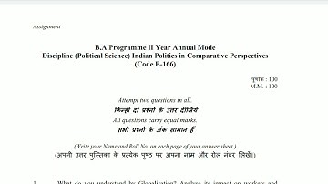 SOL ABE B.A prog. Political science answer 2nd year full answer
