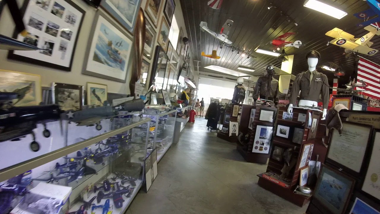 Model Airplane Displays Inside Ernie Hall's Aviation Museum. Wings and