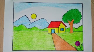 How to Draw a  a beautiful houseStep by StepEasy Easy Drawing and Coloring for Kids #house #draw